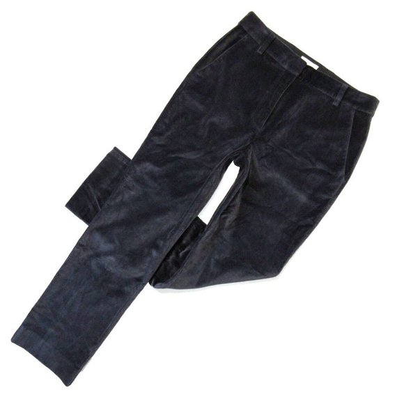 NWT Rebecca Taylor Straight Velvet Crop in Carbon Ankle Pants 6 $350 - Picture 1 of 4